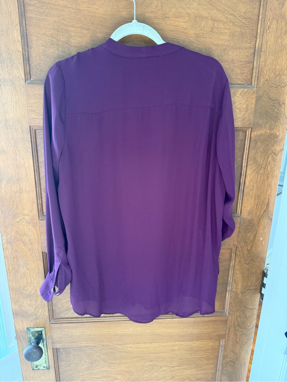 Rose & Olive Deep Plum Button-Down Shirt - Picture 3 of 4